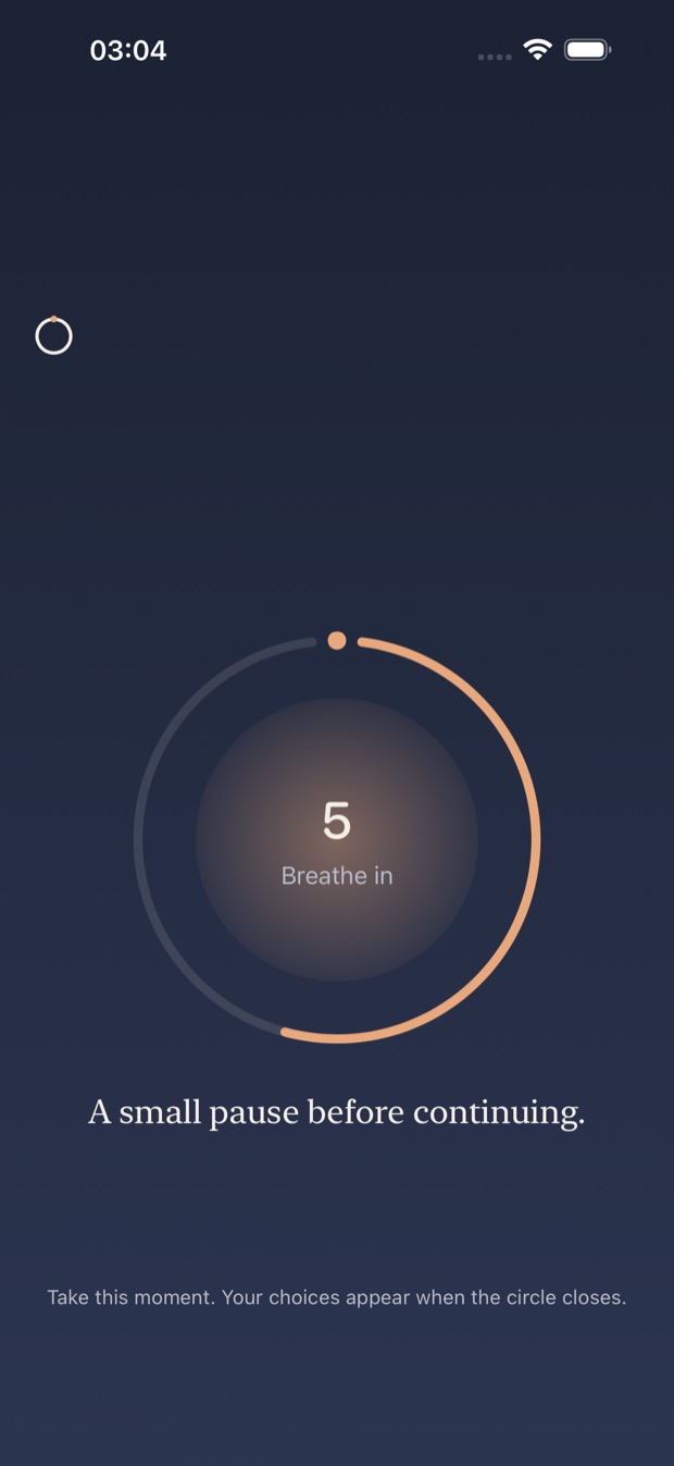 Stillpoint screen 1